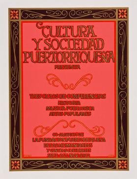 Cultura y Sociedad Puertorriqueña presenta, Tres ciclos de conferencias