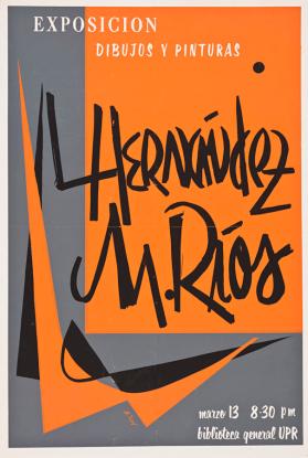 Exposición dibujos y pinturas L. Hernández,  M. Ríos