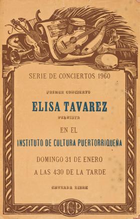 Elisa Tavarez, pianista, en el Instituto de Cultura Puertorriqueña