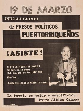 19 de marzo, Conferencia de presos políticos puertorriqueños ¡Asiste!