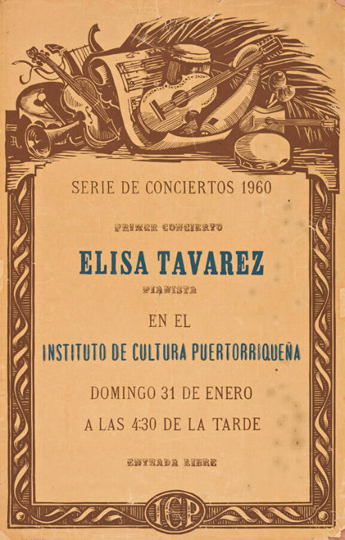Elisa Tavarez, pianista, en el Instituto de Cultura Puertorriqueña