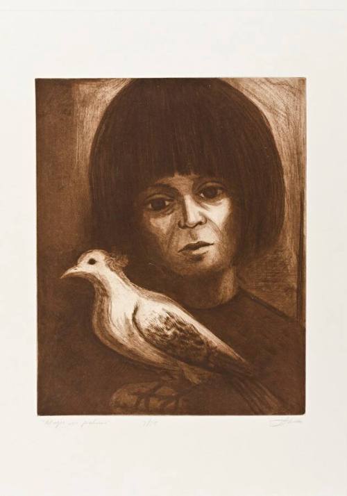 Mujer con paloma